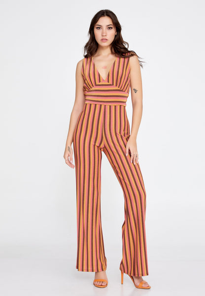 Sleeveless Striped Casual Jumpsuit