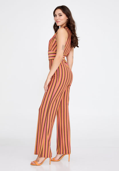 Sleeveless Striped Casual Jumpsuit