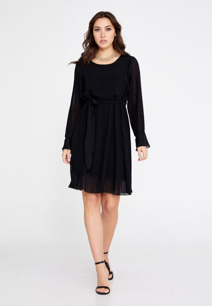 Long-Sleeve Chiffon Mini Dress