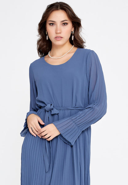 Long-Sleeve Chiffon Mini Dress