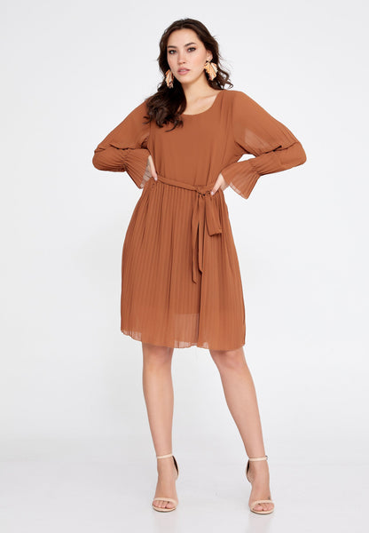 Long-Sleeve Chiffon Mini Dress