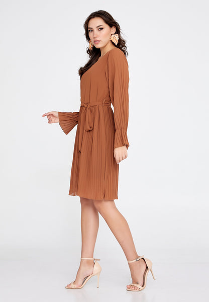 Long-Sleeve Chiffon Mini Dress