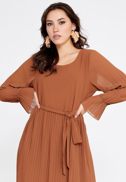 Long-Sleeve Chiffon Mini Dress