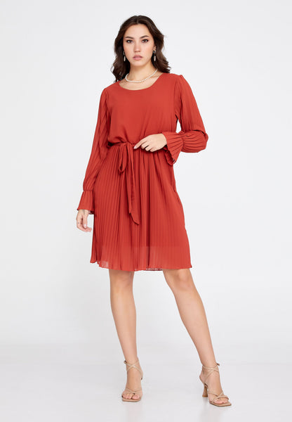 Long-Sleeve Chiffon Mini Dress