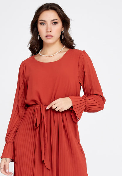 Long-Sleeve Chiffon Mini Dress