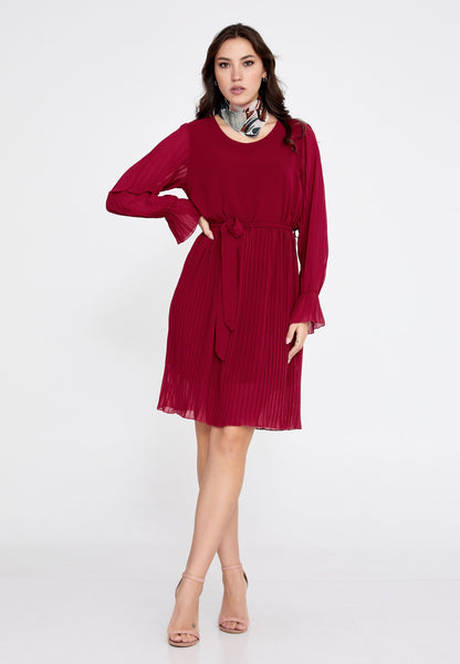 Long-Sleeve Chiffon Mini Dress