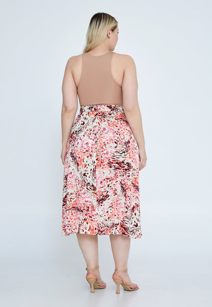 Mini Printed Plus Size Skirt