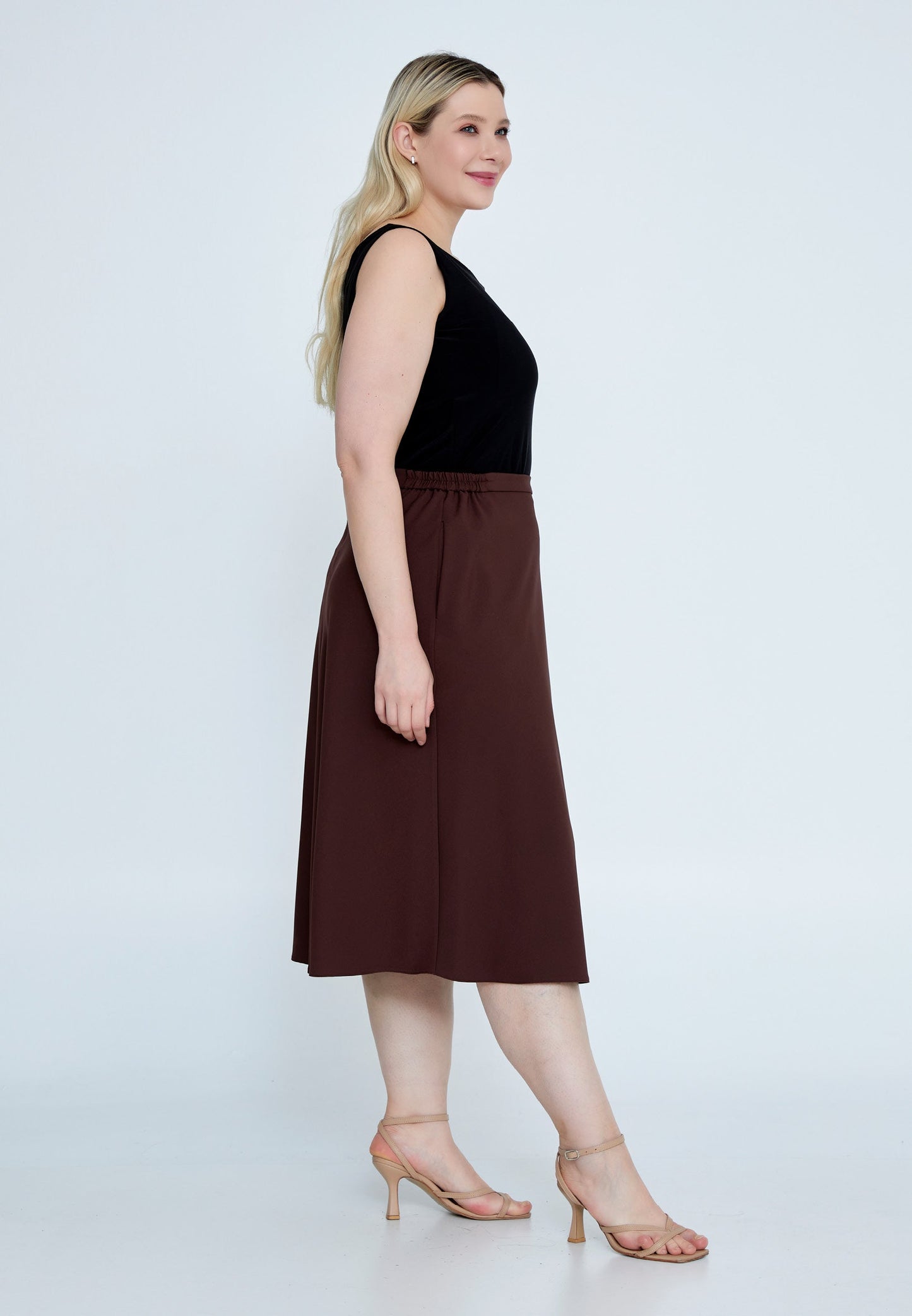 Midi Hue Plus Size Skirt