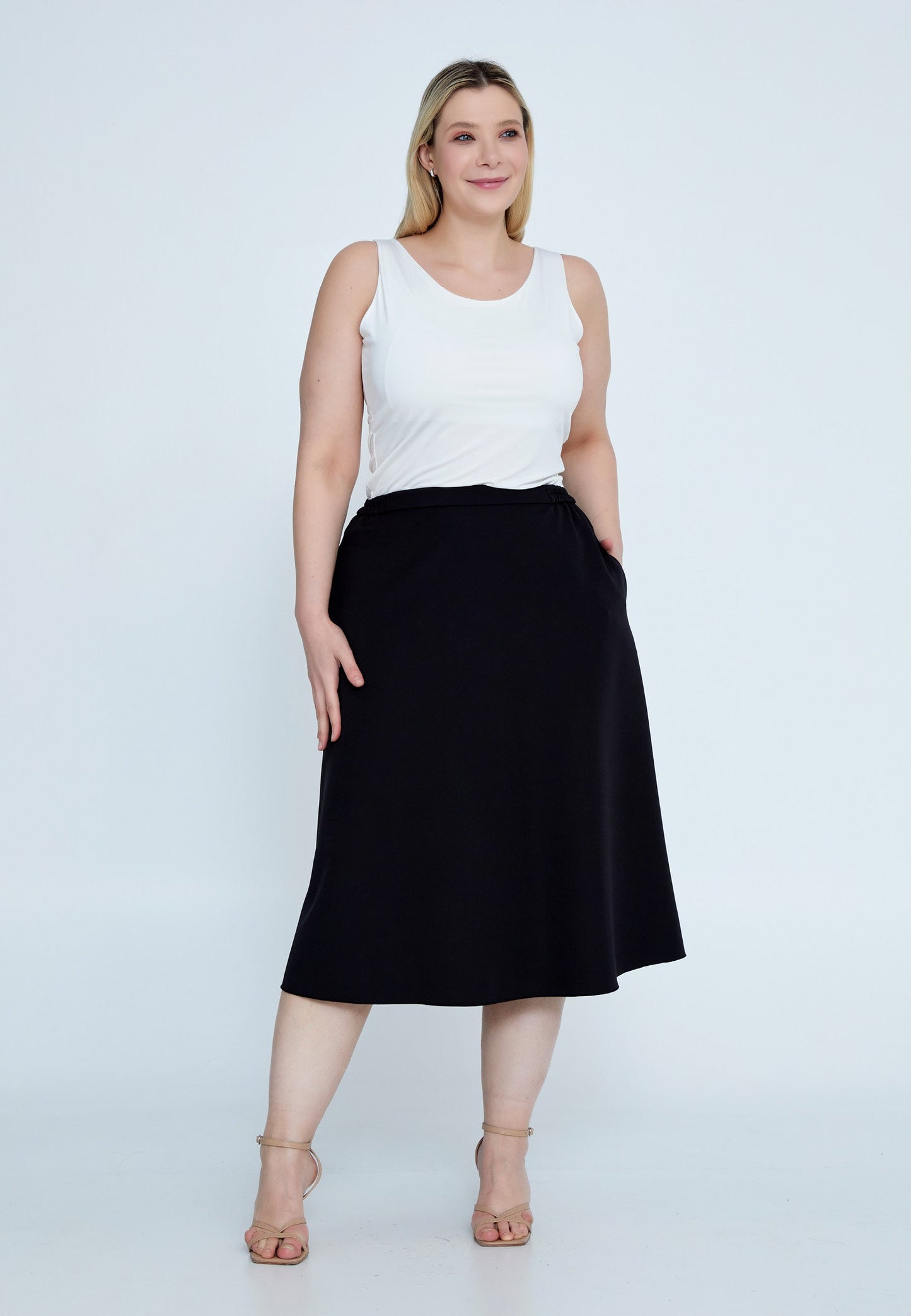 Midi Hue Plus Size Skirt