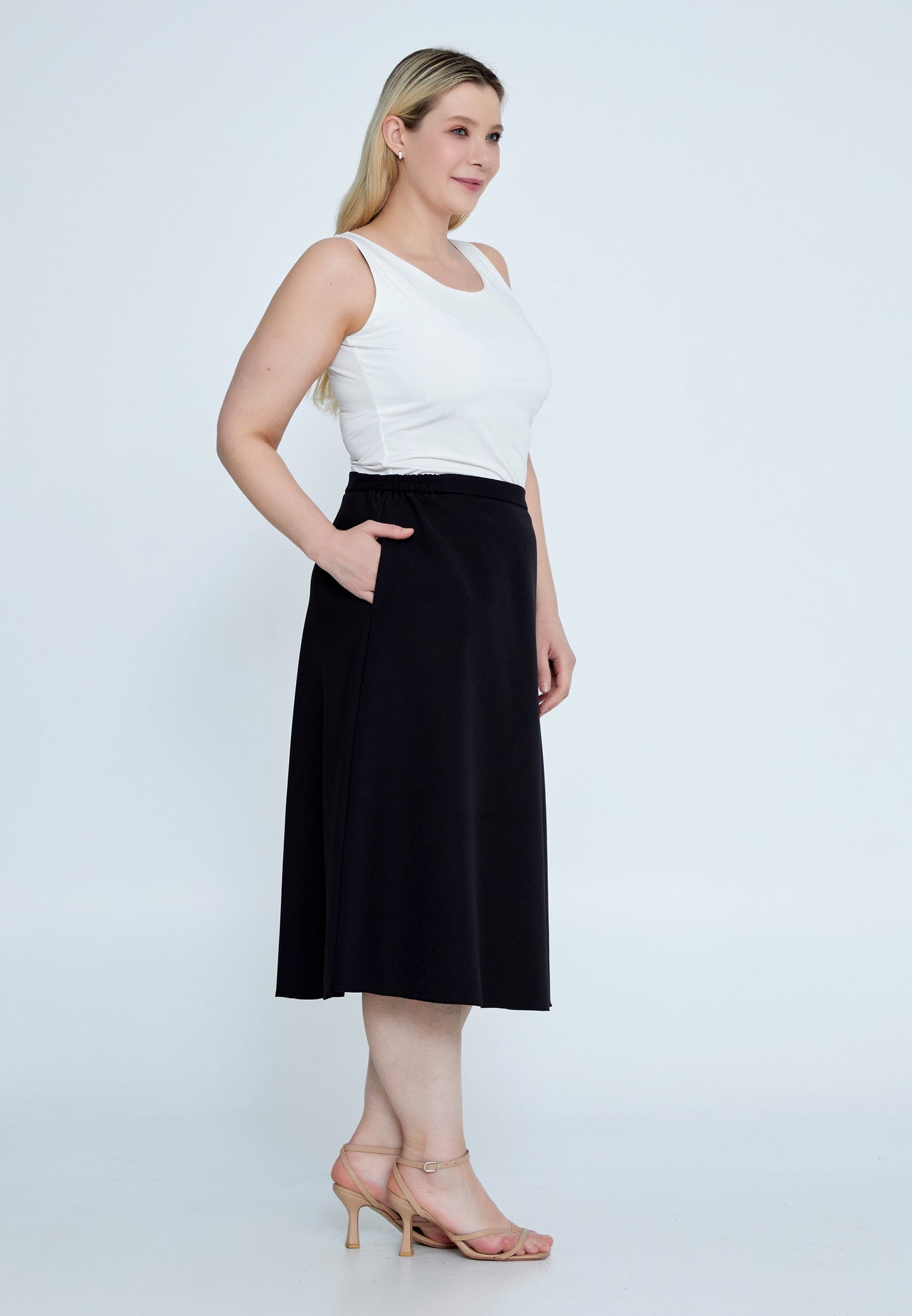 Midi Hue Plus Size Skirt