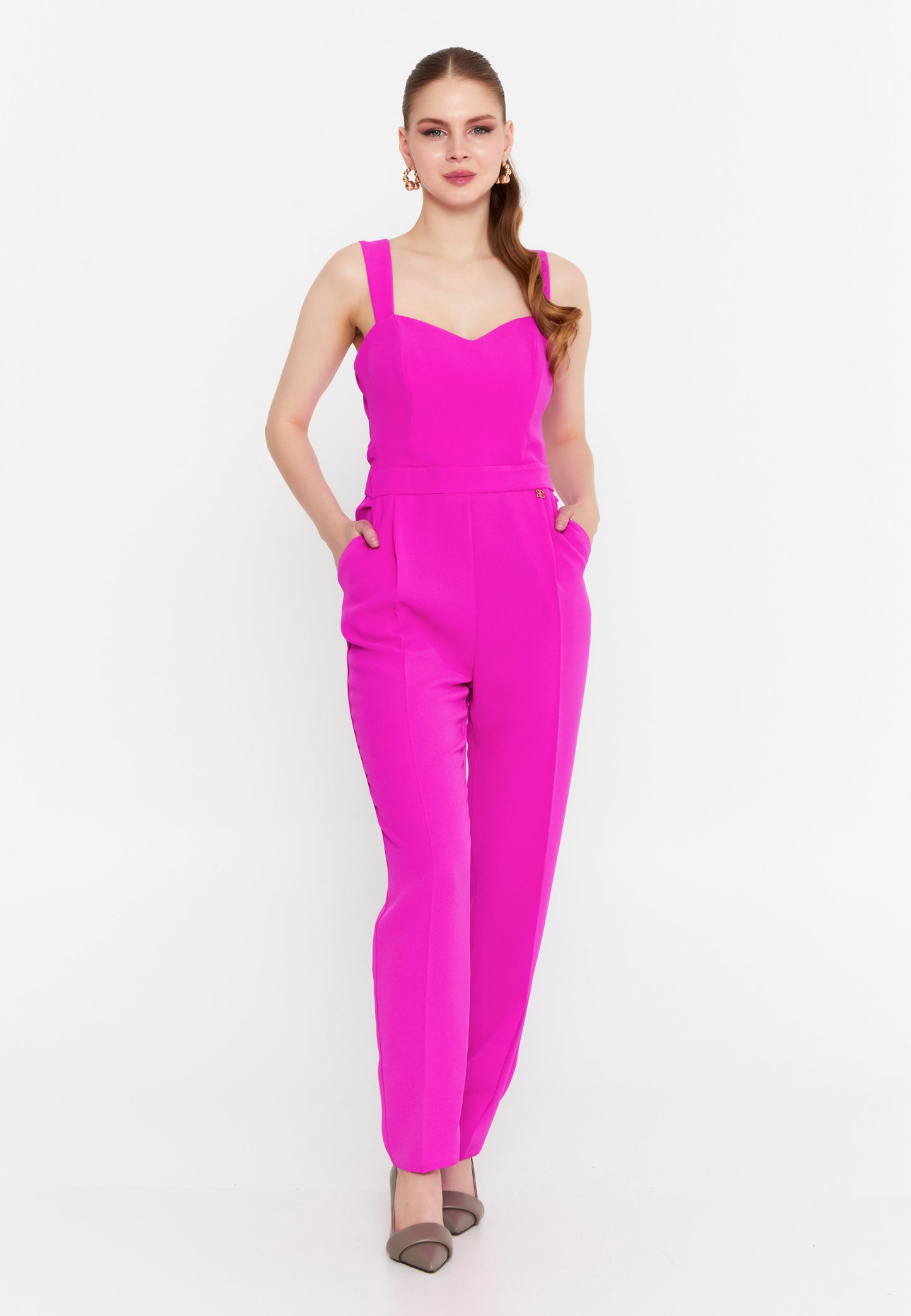 Sleeveless Unicolor Casual Jumpsuit