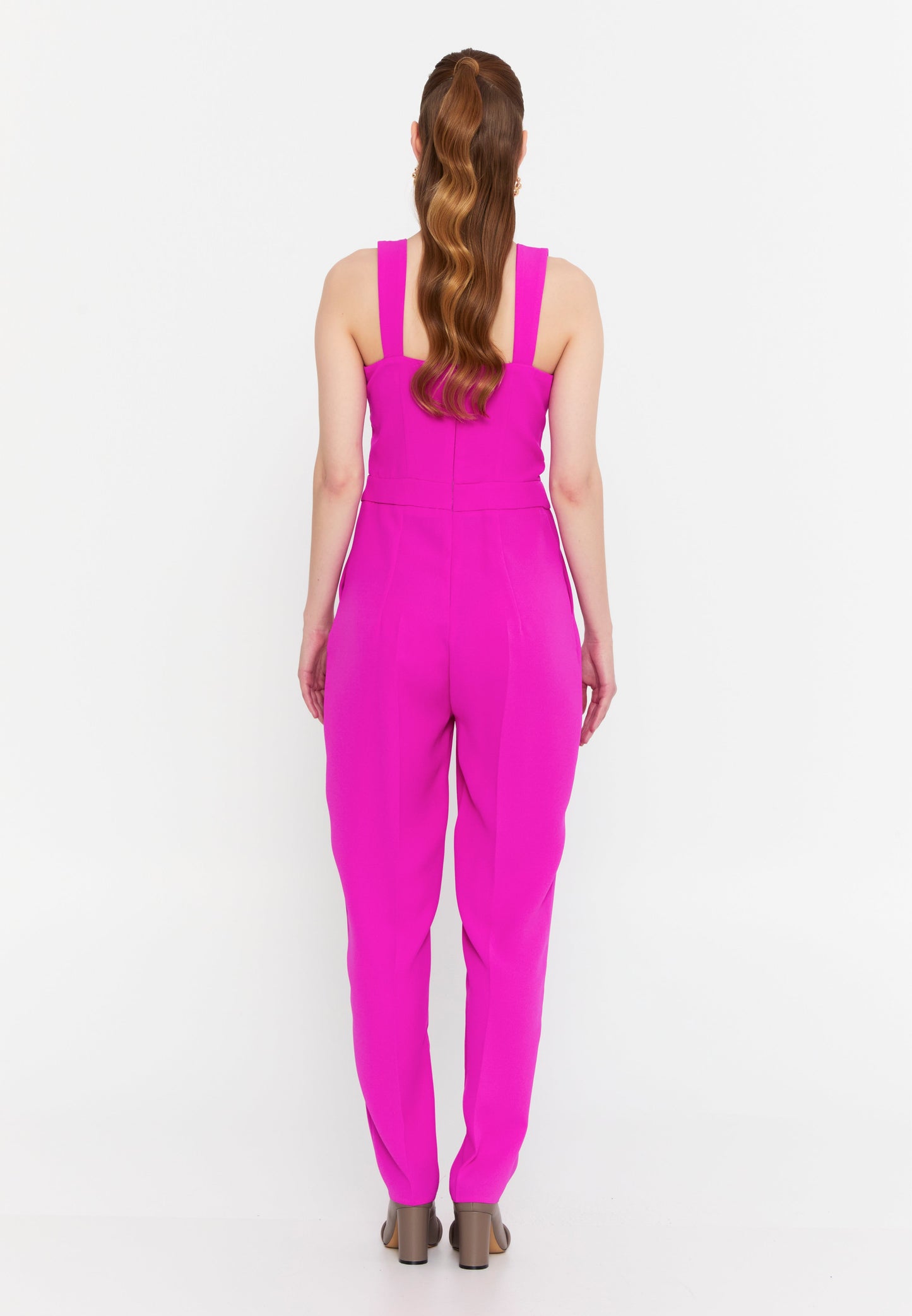 Sleeveless Unicolor Casual Jumpsuit