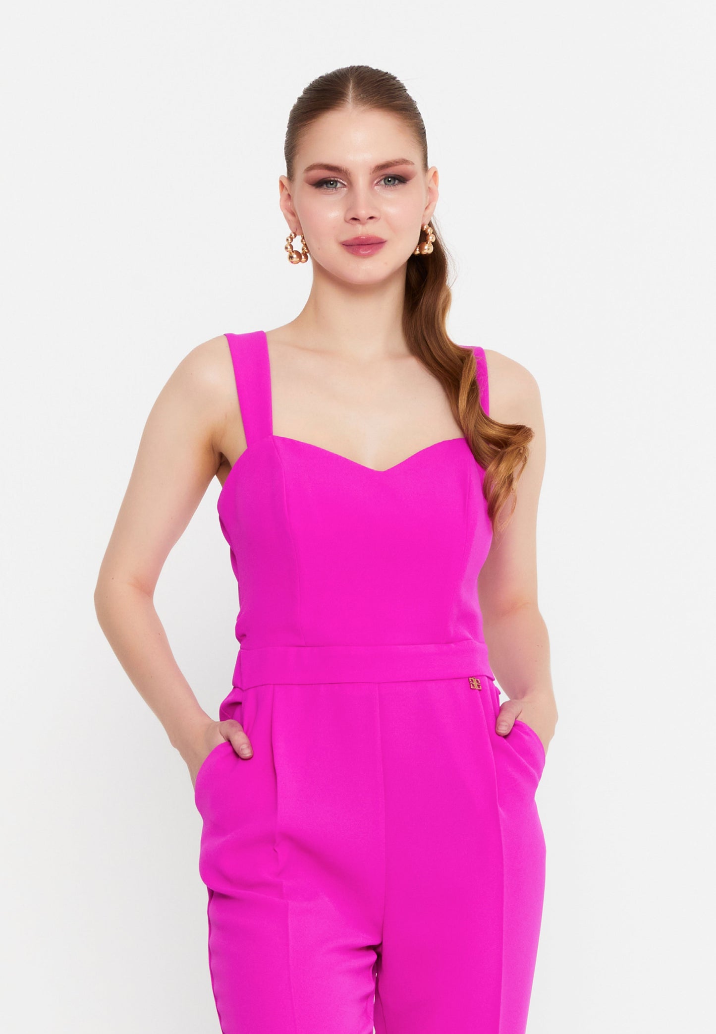 Sleeveless Unicolor Casual Jumpsuit