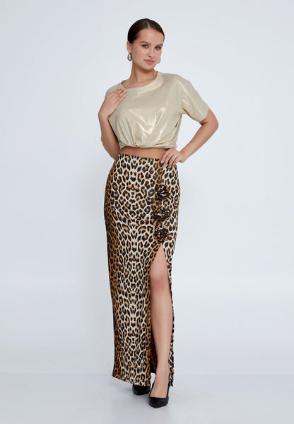 Maxi Wild Print Regular Skirt