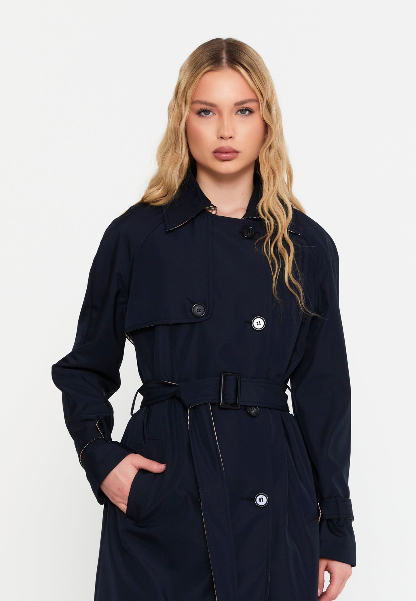 Timeless Long-Sleeve Trench Coat