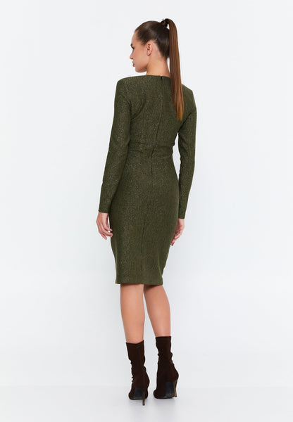 Long Sleeve Midi Straight-Cut Casual Dress