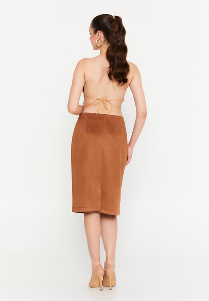 Midi Single-Tone Plus Size Skirt