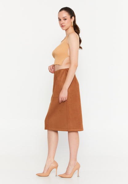 Midi Single-Tone Plus Size Skirt