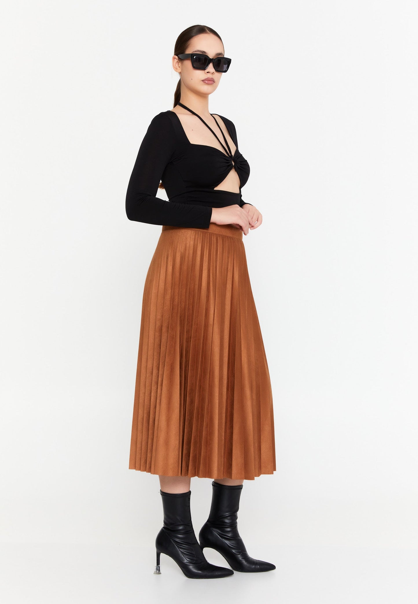 Midi Plain Color Plus Size Skirt