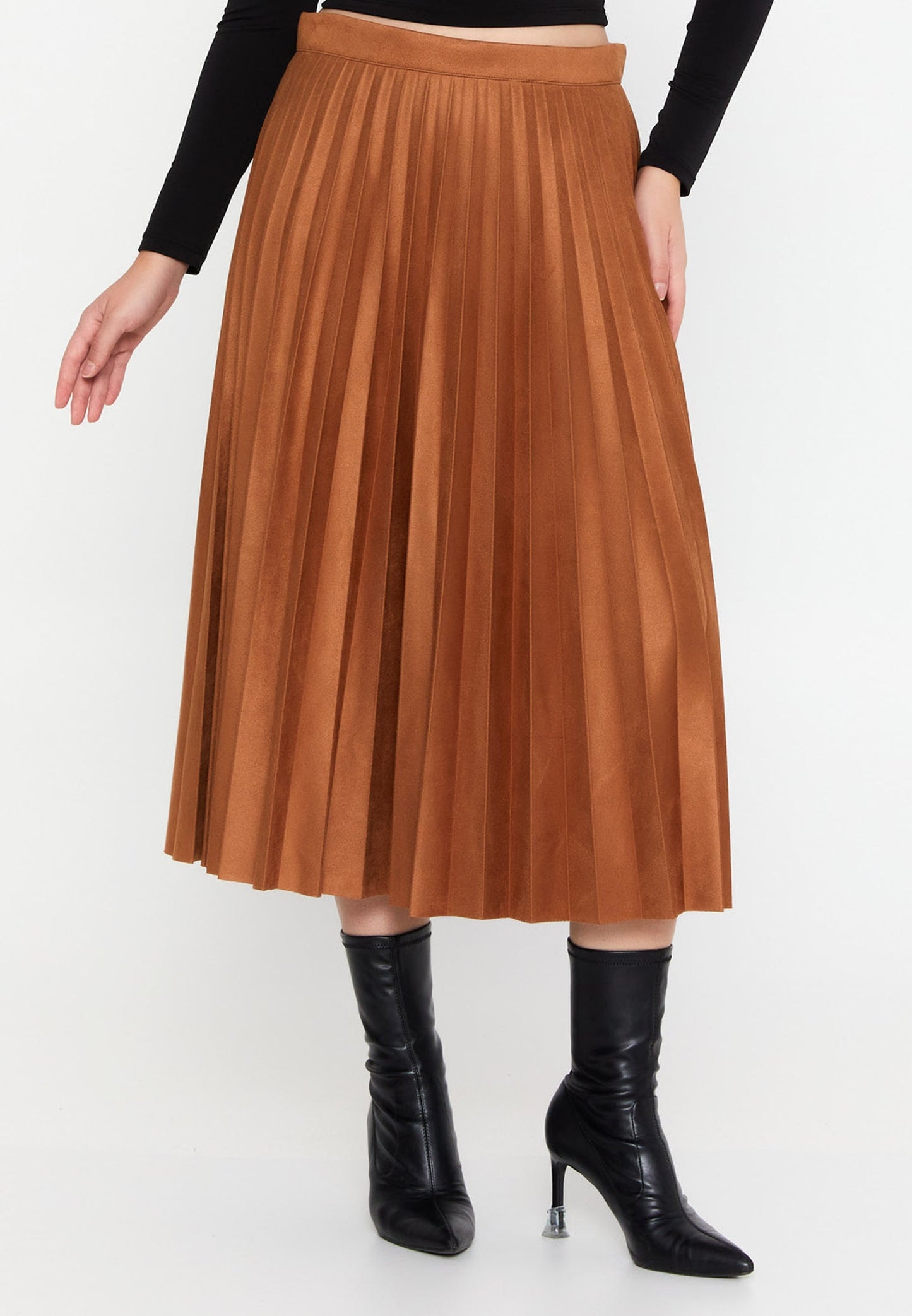 Midi Plain Color Plus Size Skirt