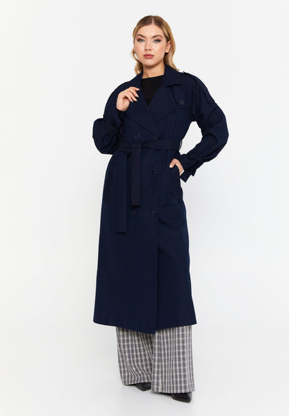 Long Sleeve Belted Trench Coat