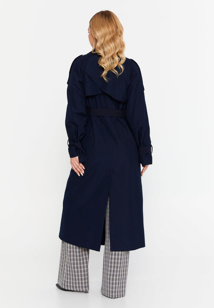 Long Sleeve Belted Trench Coat