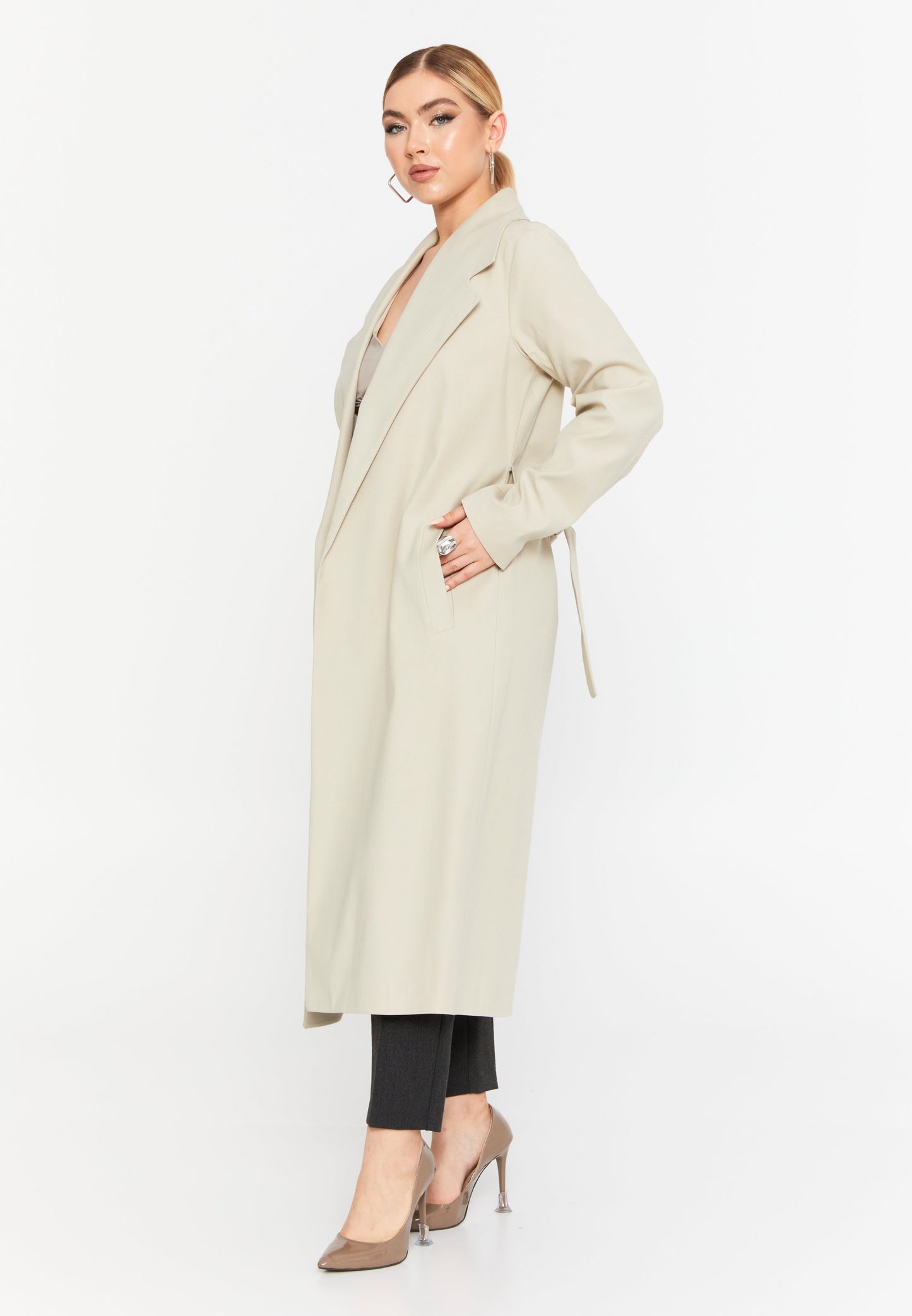 Long Sleeve Tailored Trench Coat