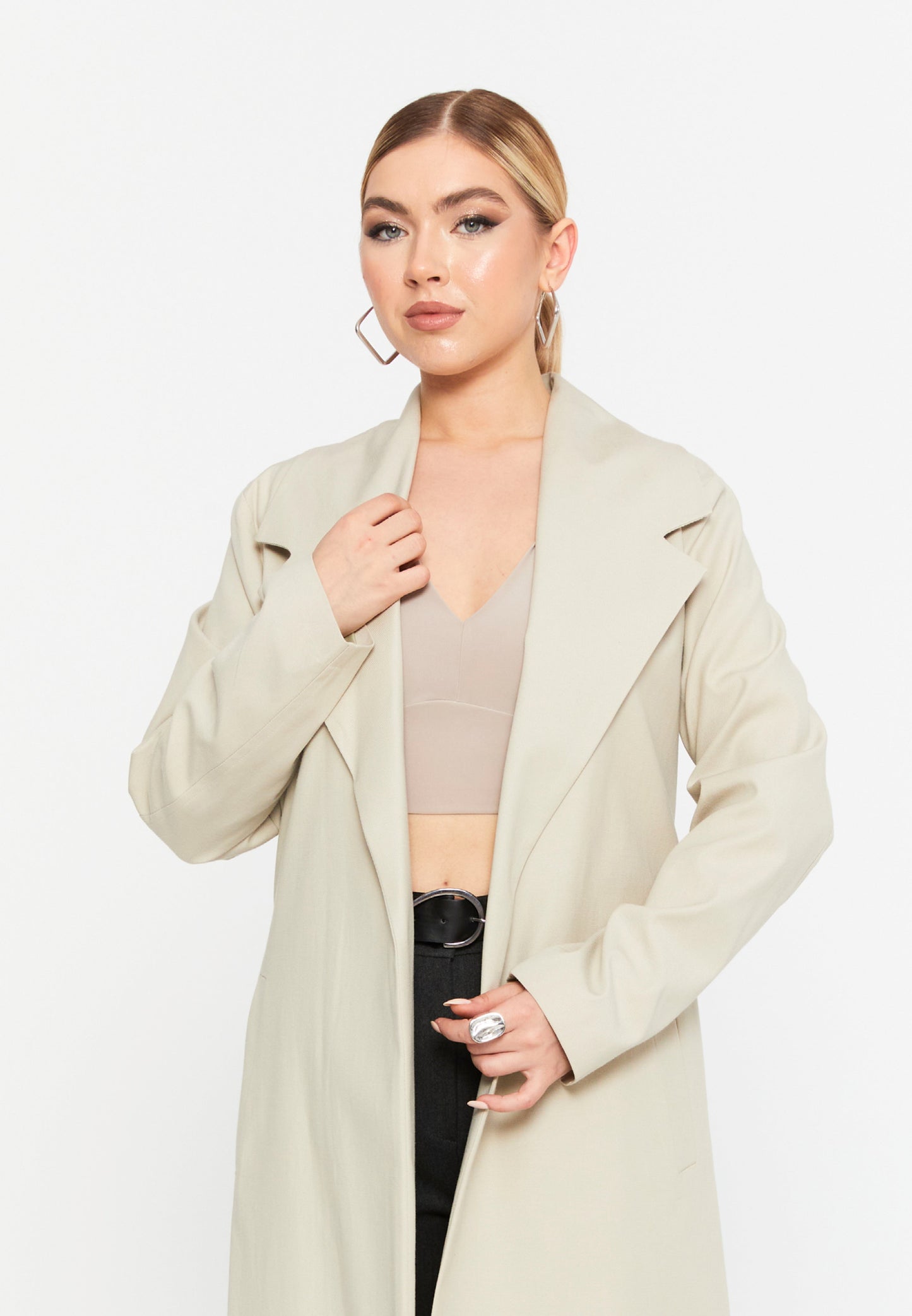 Long Sleeve Tailored Trench Coat