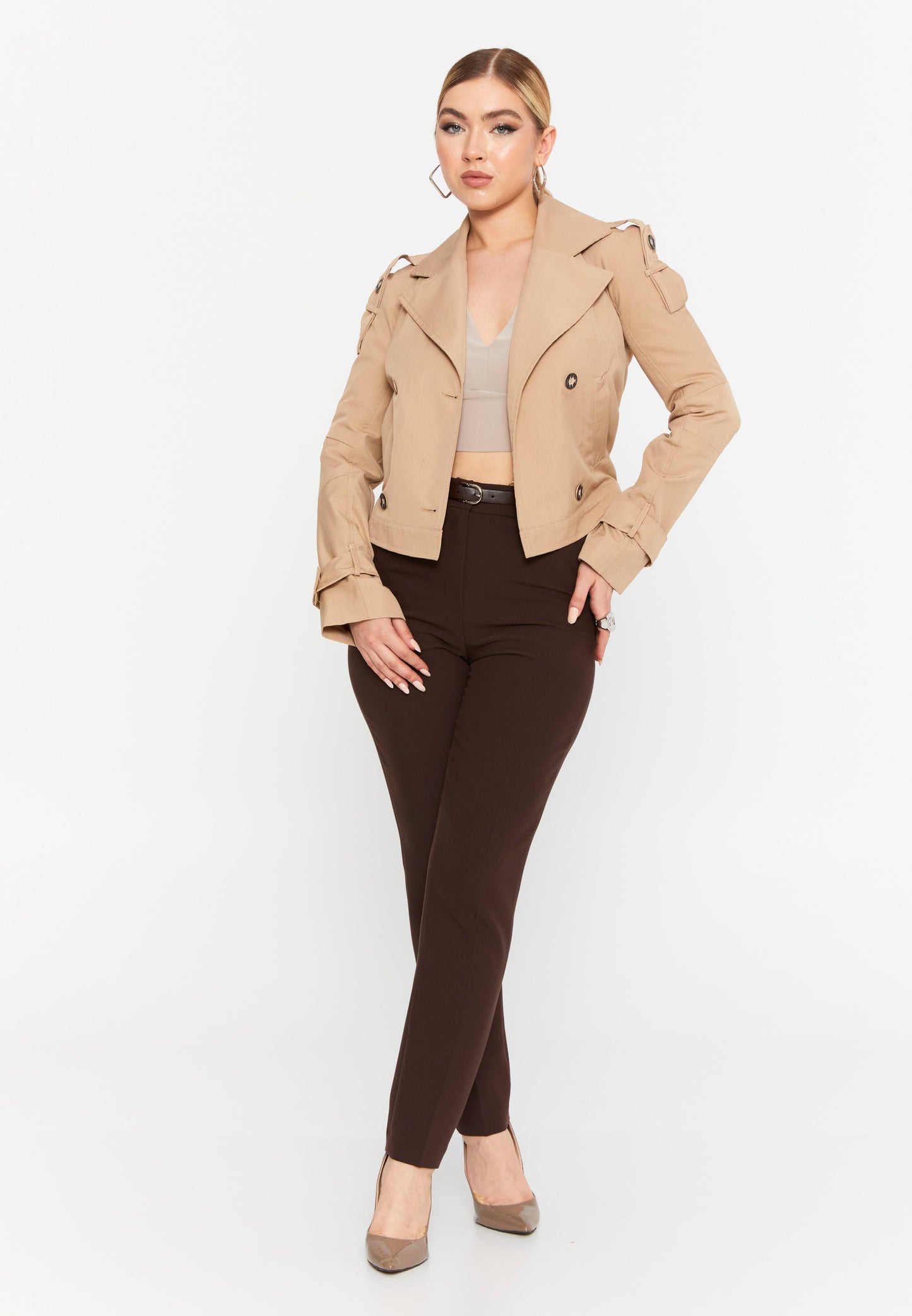 Long Sleeve Single-Tone Casual Jacket