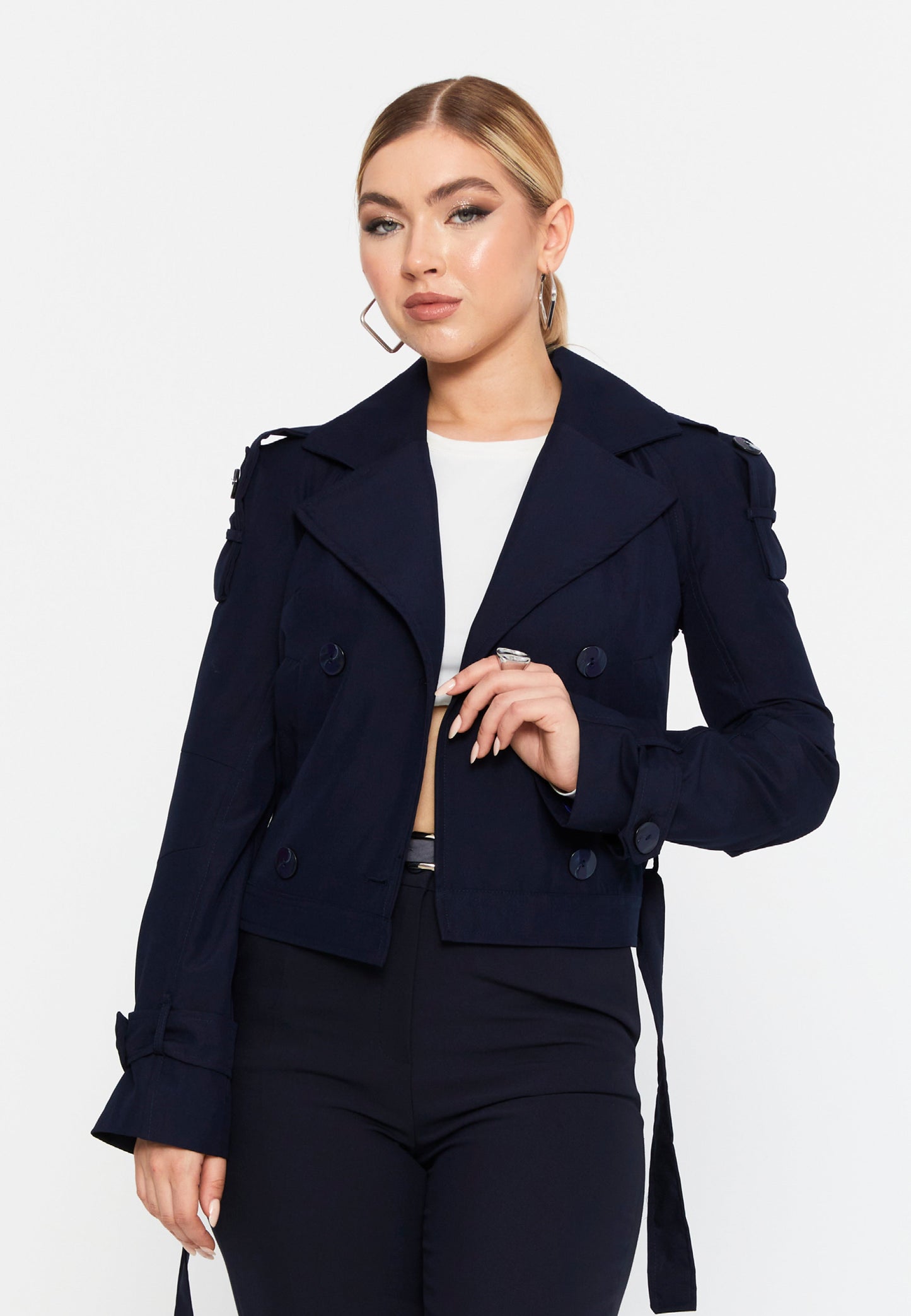 Long Sleeve Single-Tone Casual Jacket