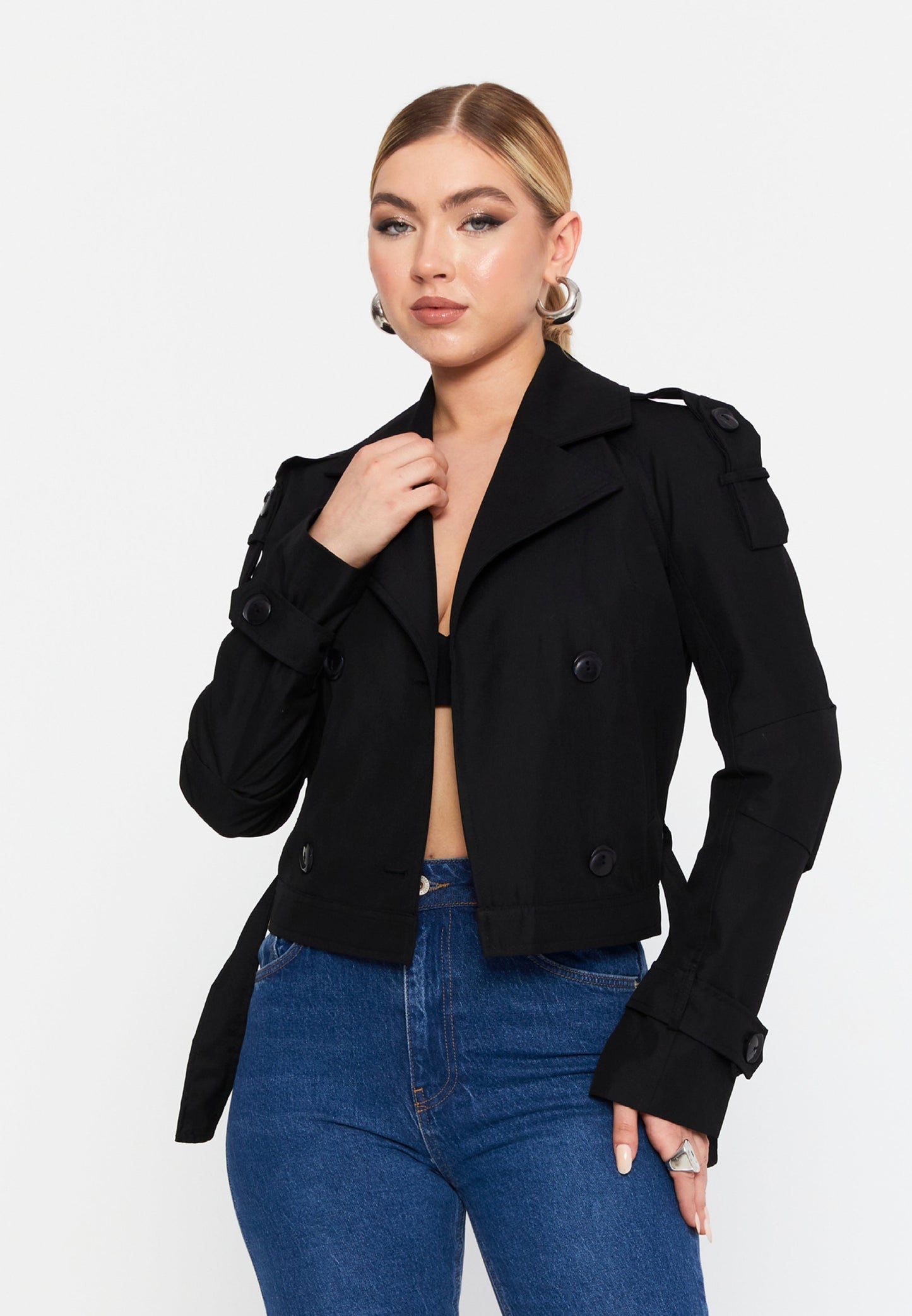 Long Sleeve Single-Tone Casual Jacket