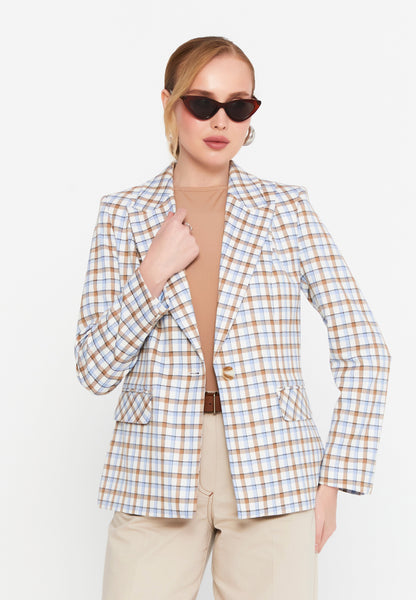 Long Sleeve Checkered Regular Jacket