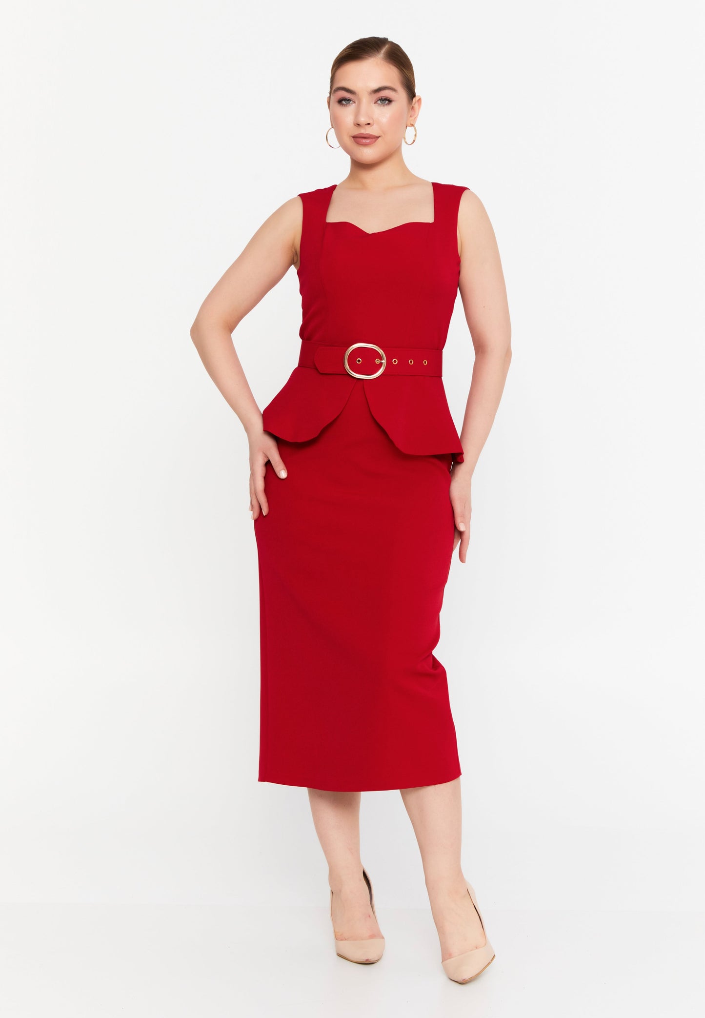 Regular Fit Sleeveless Midi Dress