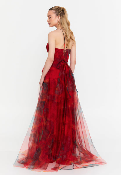 Sleeveless Tulle Maxi Dress – Elegant Prom Style