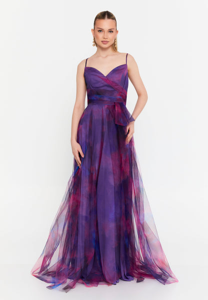 Sleeveless Tulle Maxi Dress – Elegant Prom Style