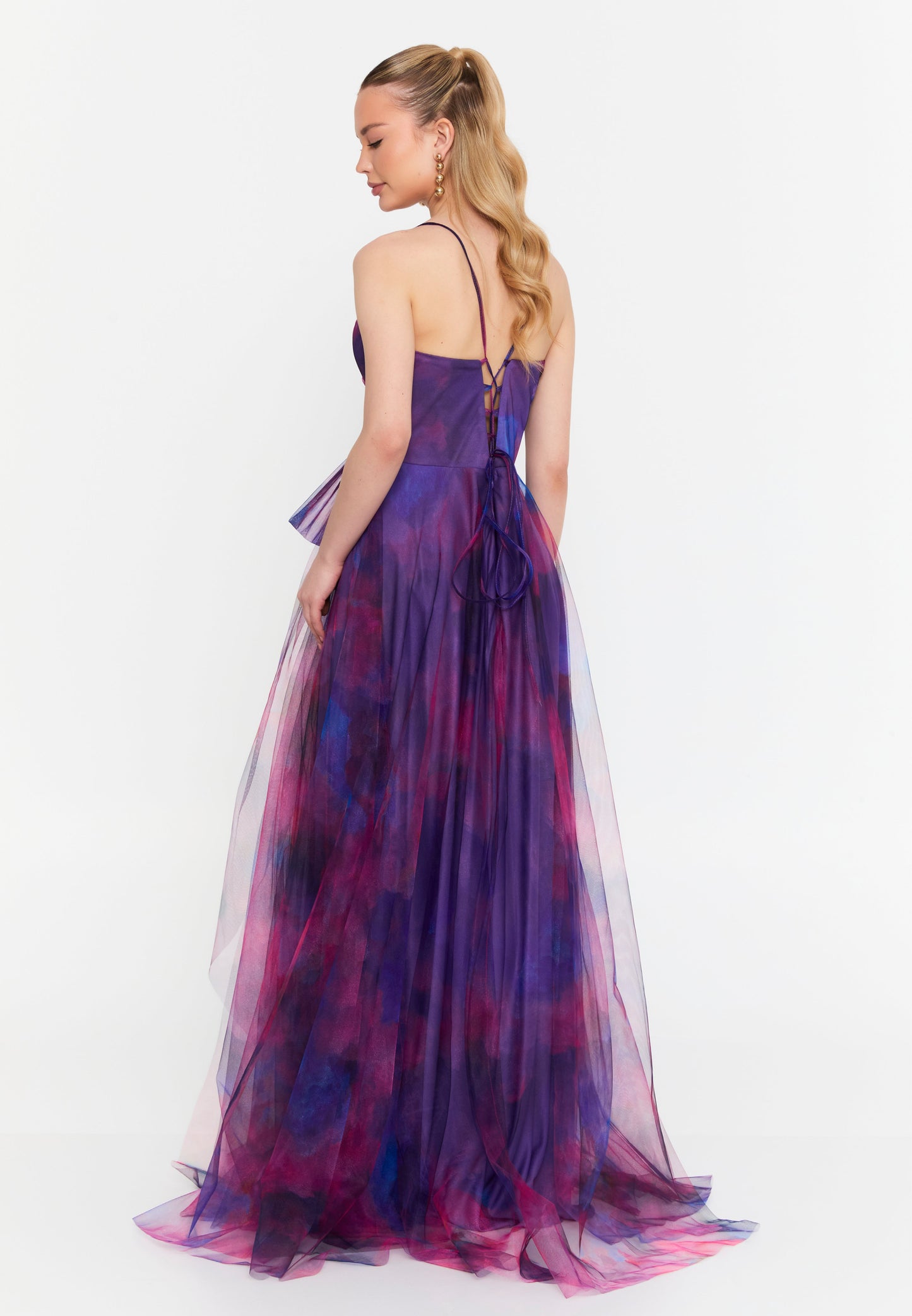 Sleeveless Tulle Maxi Dress – Elegant Prom Style