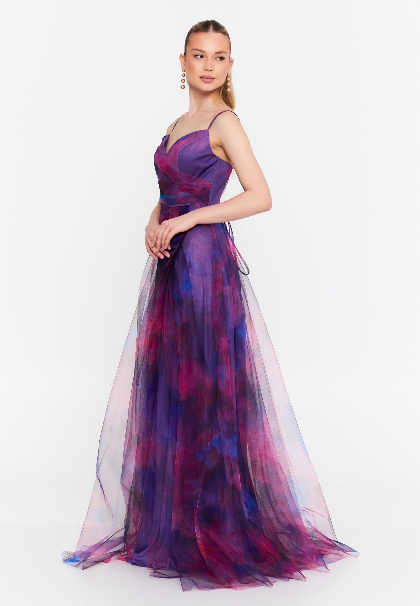 Sleeveless Tulle Maxi Dress – Elegant Prom Style