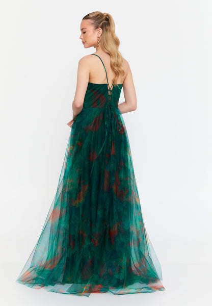 Sleeveless Tulle Maxi Dress – Elegant Prom Style