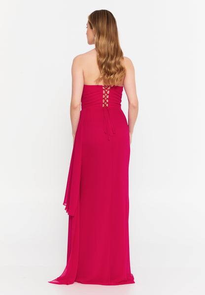 Strapless Chiffon Maxi Column Dress