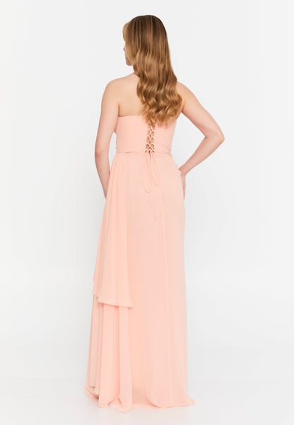 Strapless Chiffon Maxi Column Dress