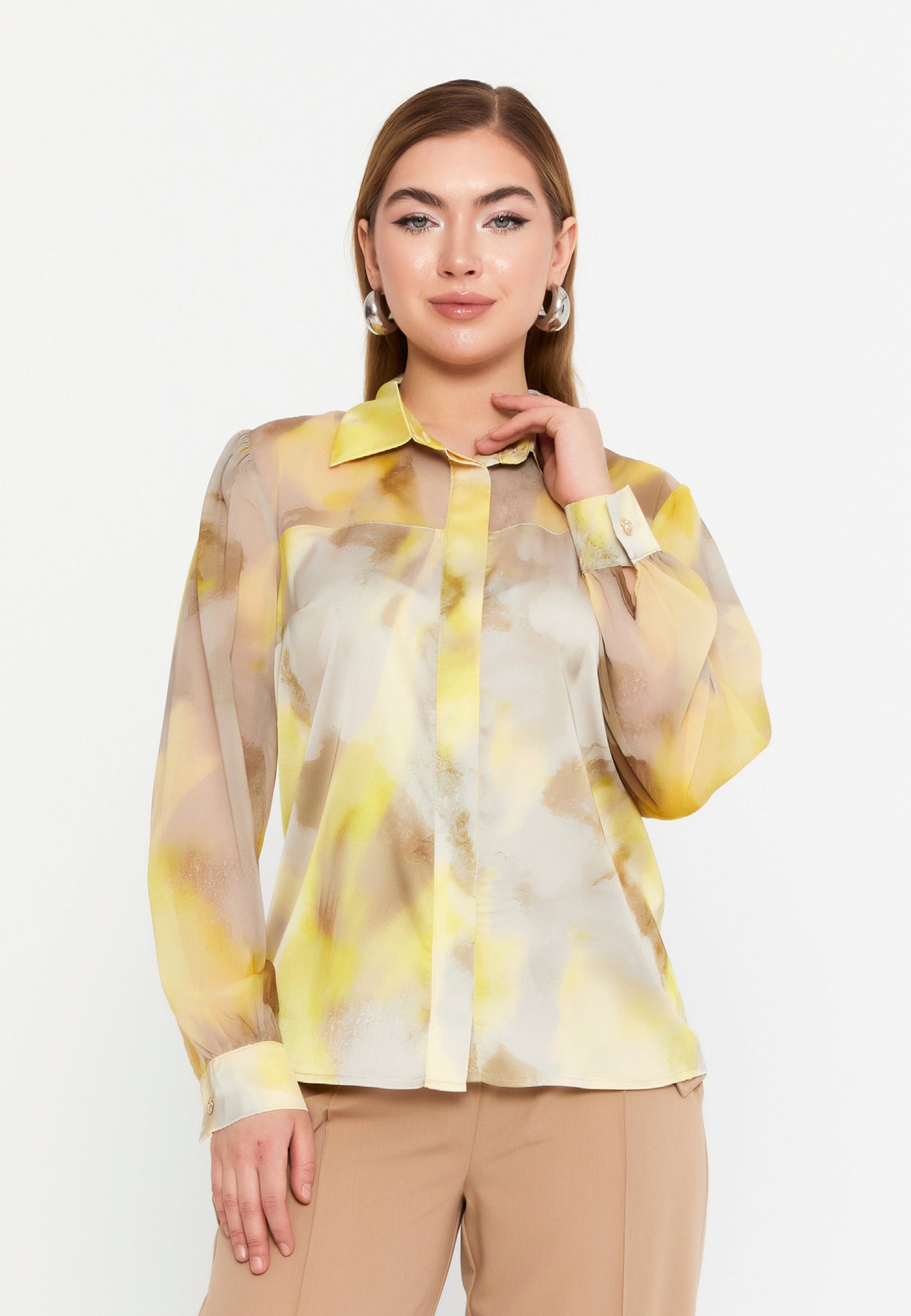 Casual Patterned Long Sleeve Shirt