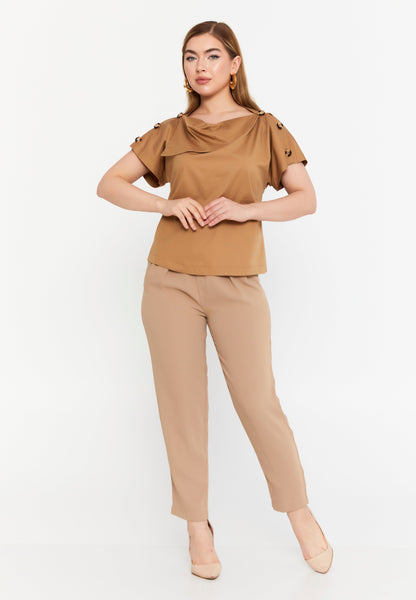 Casual Solid Colour Short Sleeve Blouse