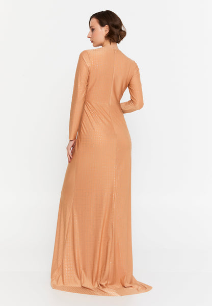 Long-Sleeve Lycra Maxi Gown