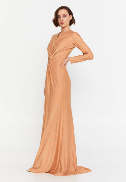 Long-Sleeve Lycra Maxi Gown