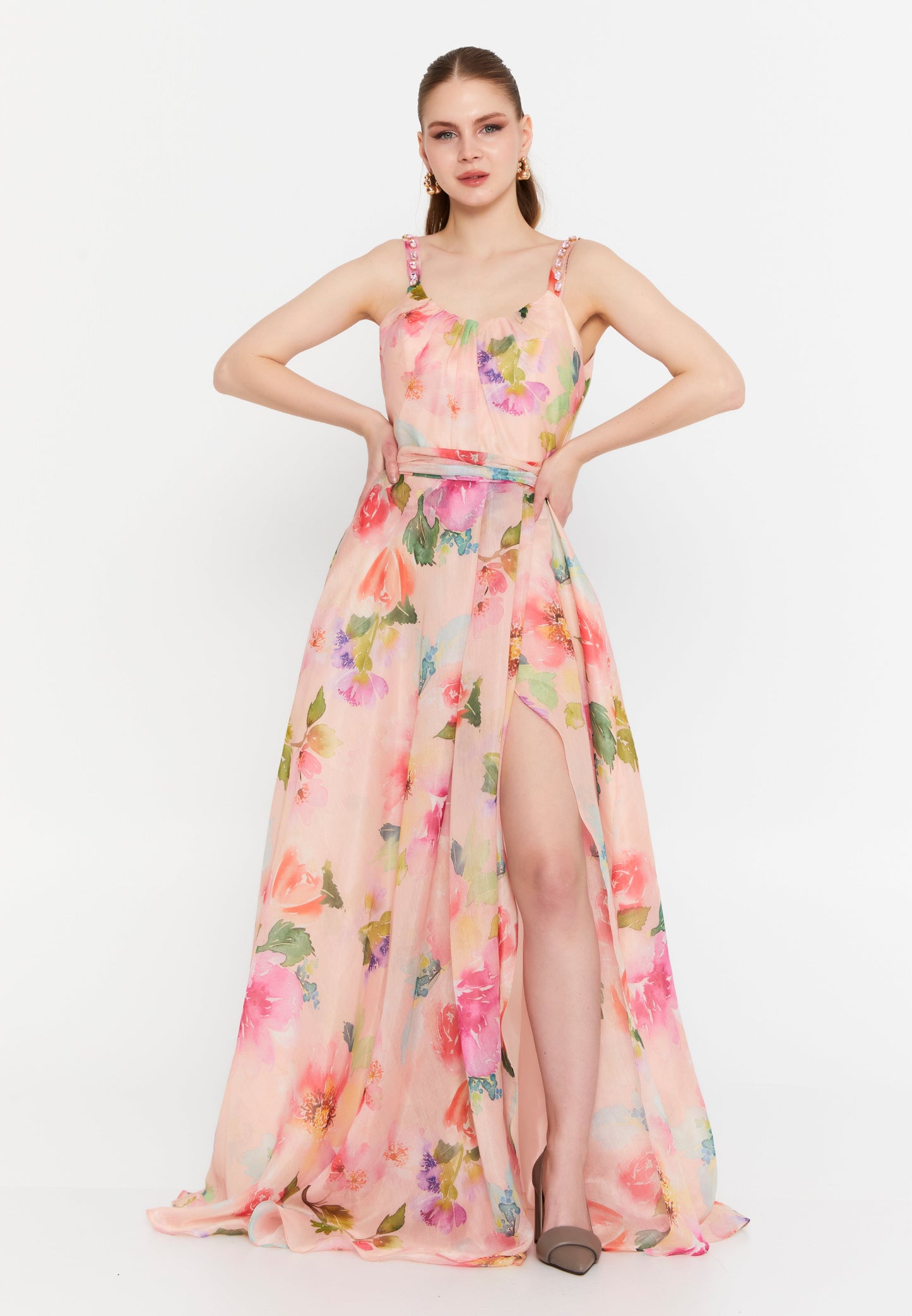 Sleeveless Polyester Maxi Dress