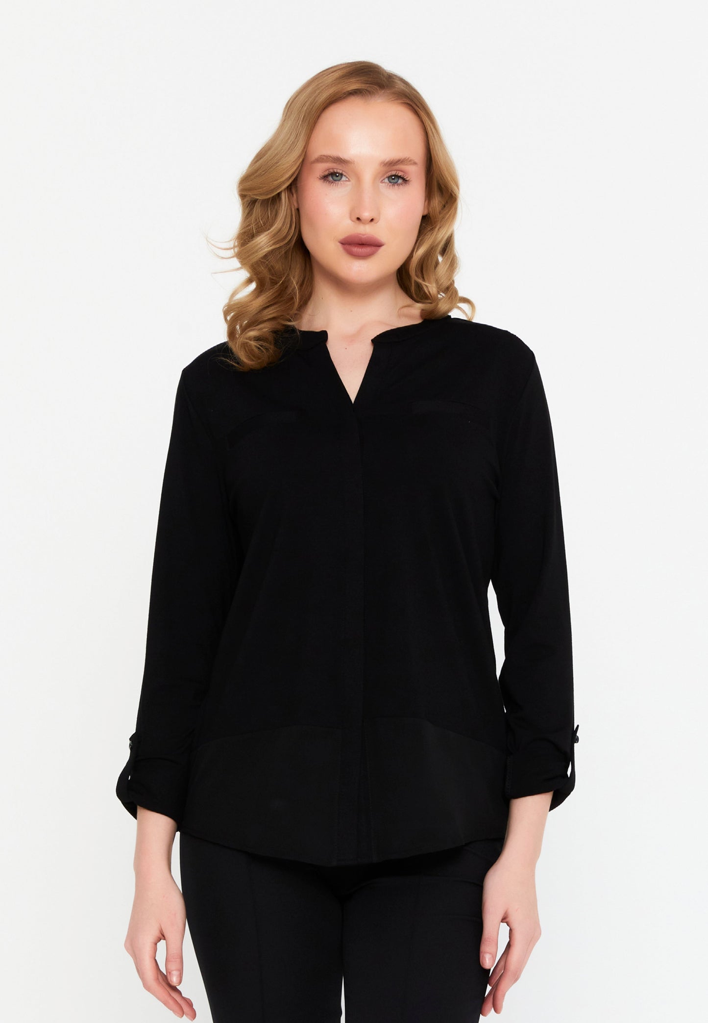 Long-Sleeve Plain Colour Regular Shirt