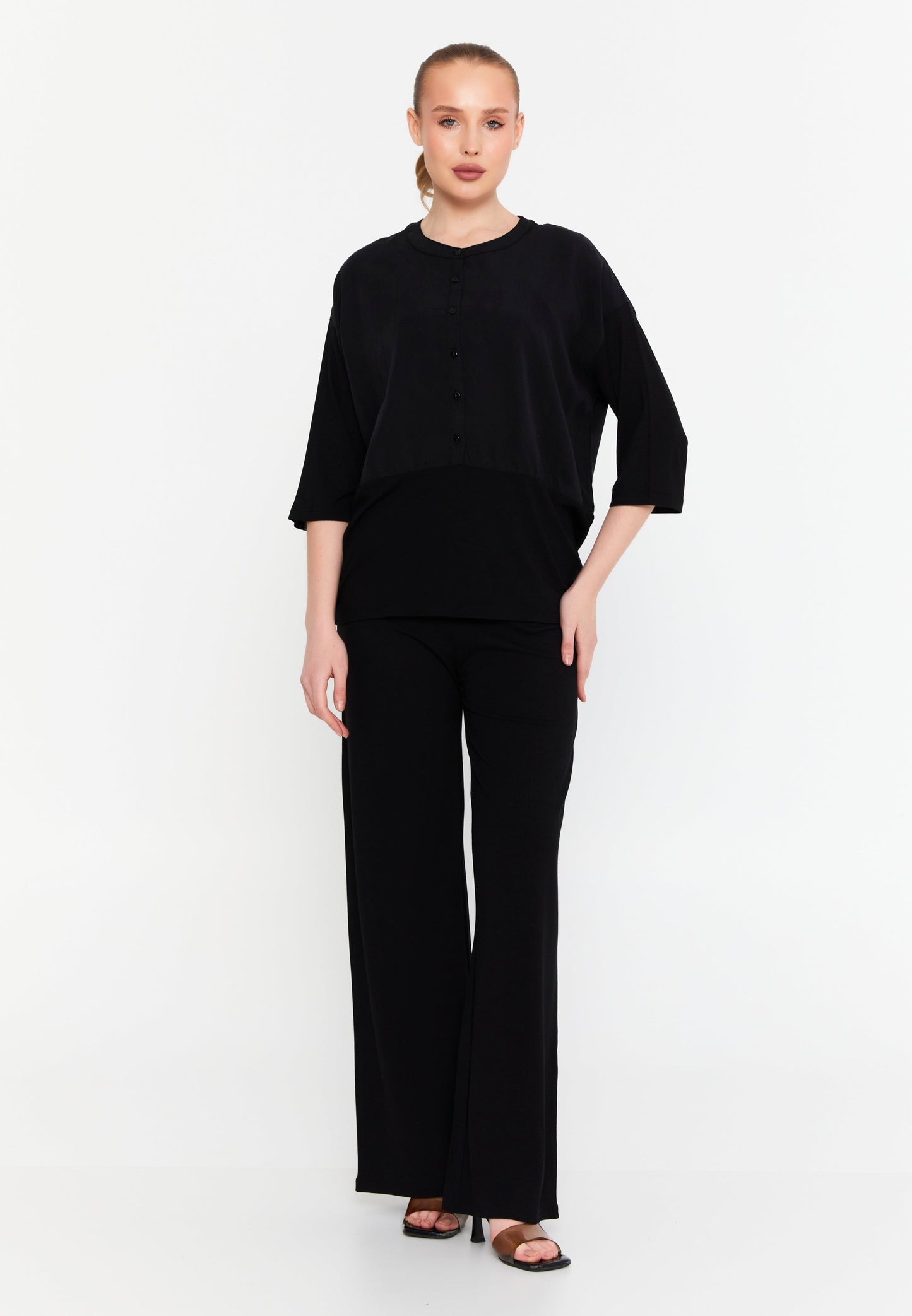 Mid-Length Single-Tone Regular Blouse