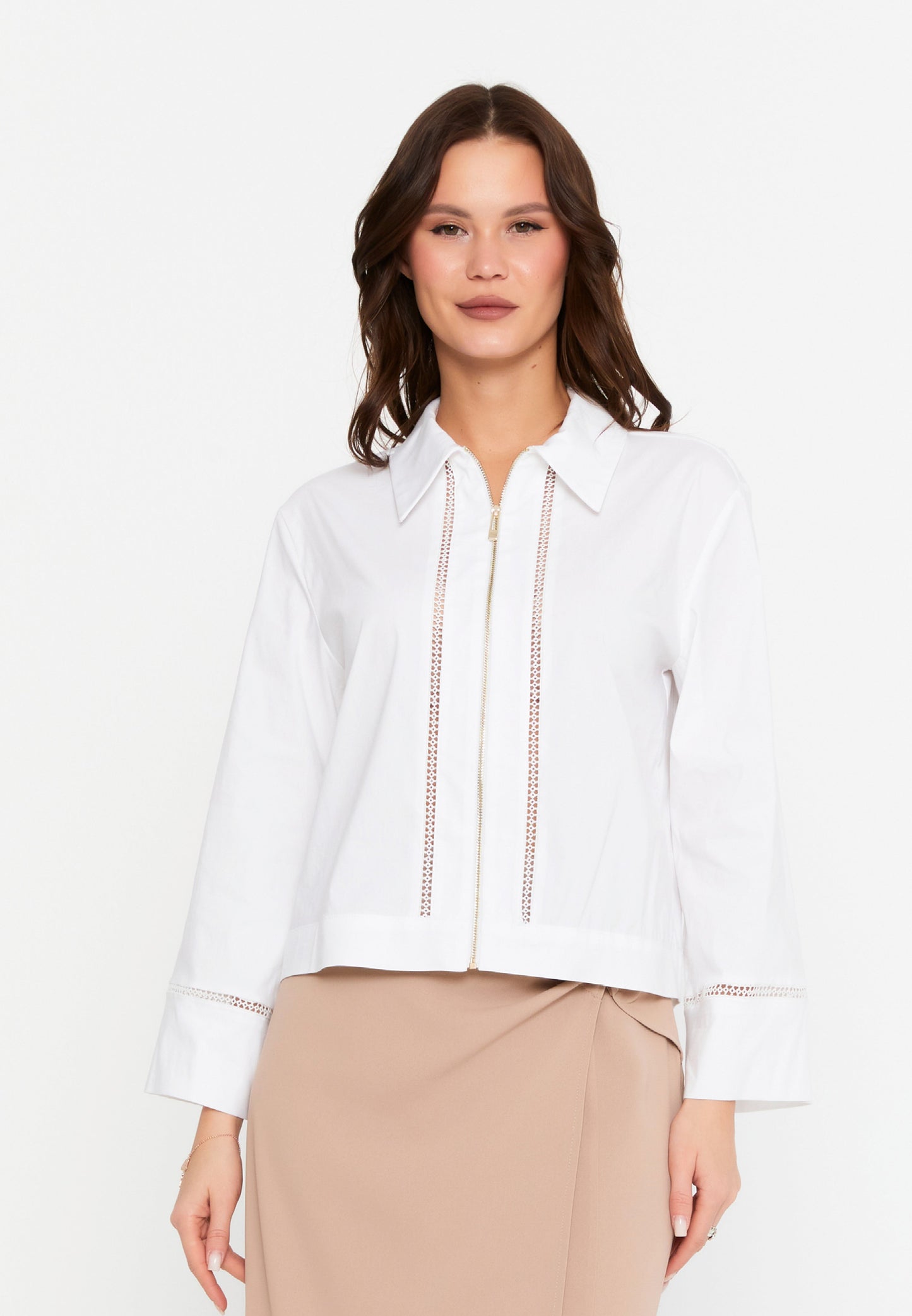 Long Sleeve Single-Tone Regular Blouse