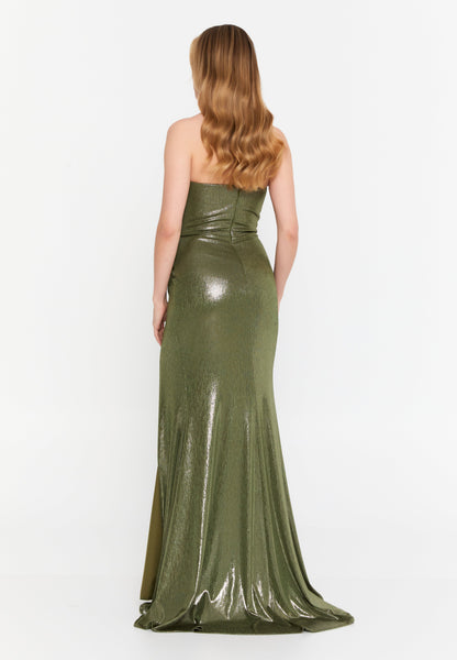 Bare-Shoulder Lycra Mermaid Gown