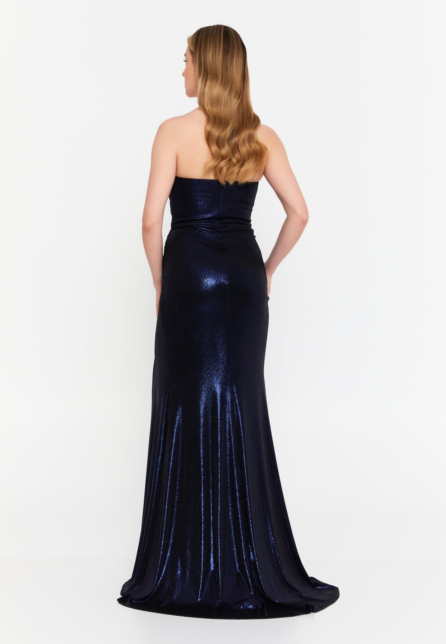 Bare-Shoulder Lycra Mermaid Gown